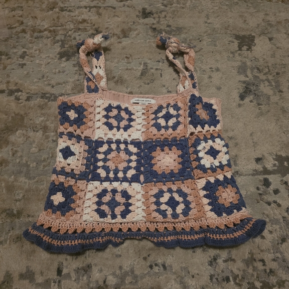 American Eagle Outfitters Tops - American Eagle Outfitters Pink and Cream Knit Top